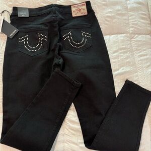 True Religion crystals Jennie Curvy Women's Jeans 27 NWT mid rise super skinny
